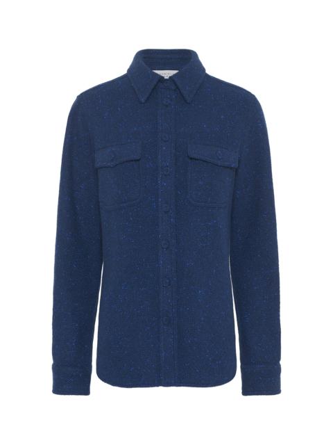 GABRIELA HEARST John Austin Shirt in Electric Navy Speckled Cashmere