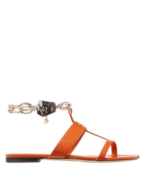 JIMMY CHOO Jimmy Choo Reed Leather Flat Sandals