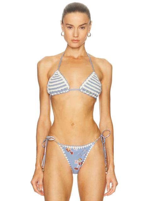 Zimmermann Awaken Crochet Triangle Bikini Top