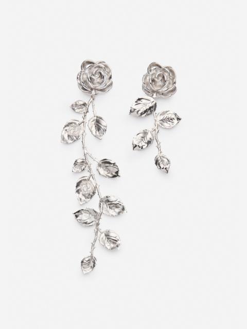 MAGDA BUTRYM Cascading rose earrings in silver