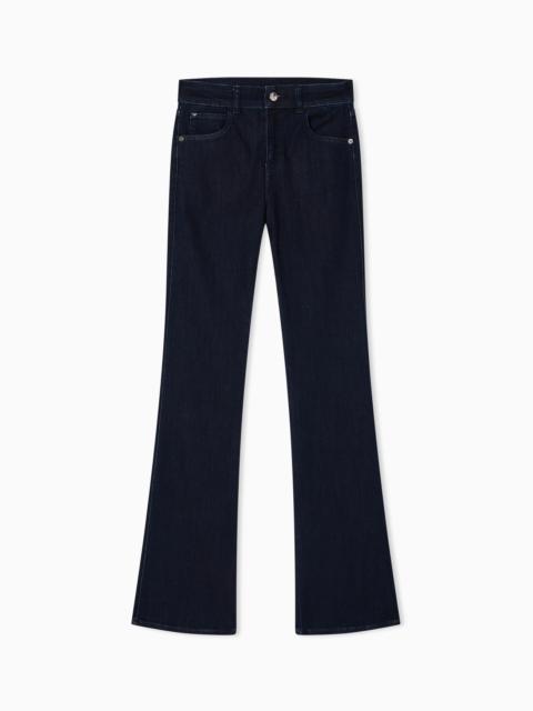 EMPORIO ARMANI J47 medium high-waisted, flared leg, viscose-blend denim jeans