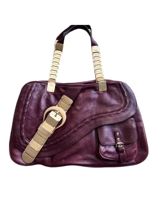 Dior Dior Gaucho "Pirate" Rare Wine Red and Gold Strap Saddle Bag