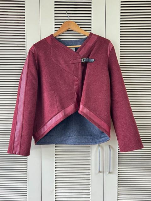 Hermès Hermès Cashmere Pieced Leather Red Jacket