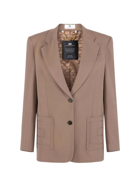 ELISABETTA FRANCHI embroidered-pocket single-breasted blazer