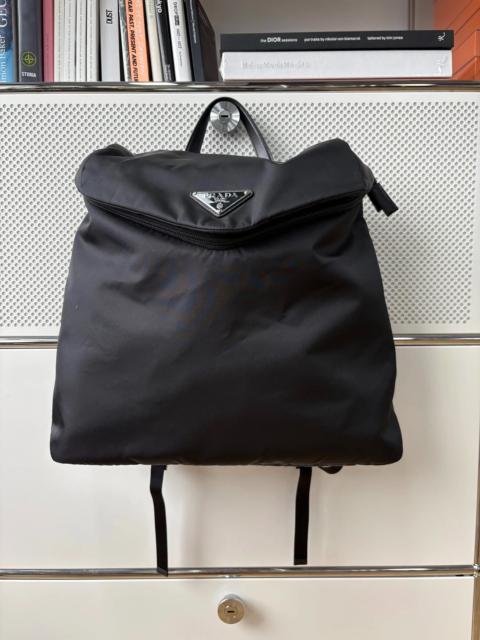 Prada Prada black nylon and leather large-capacity backpack