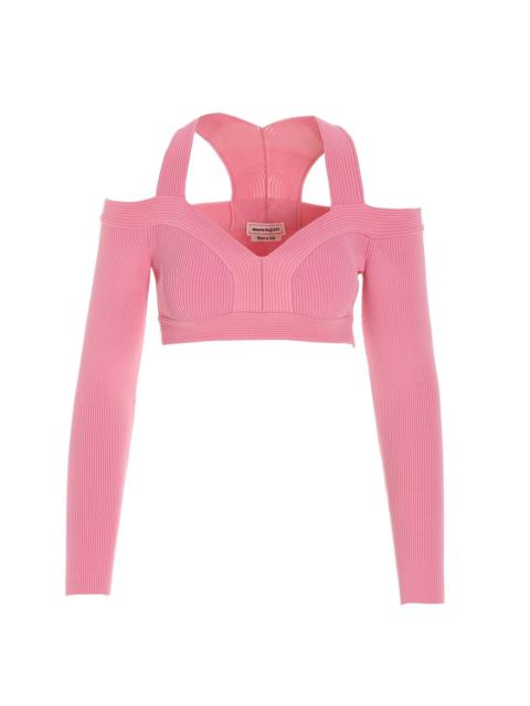 Tシャツ・カットソー Mcqueen Off-Shoulder Cropped Top Alexander McQueen cut-out off-shoulder Top | Black | FARFETCH