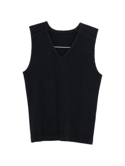 ISSEY MIYAKE Homme Plisse' Issey Miyake Men Pleated V-Necked Top