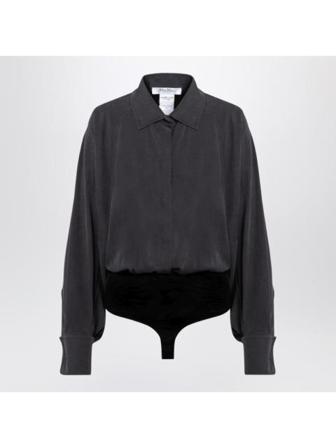 Max Mara Anthracite Grey Silk Body Shirt Women