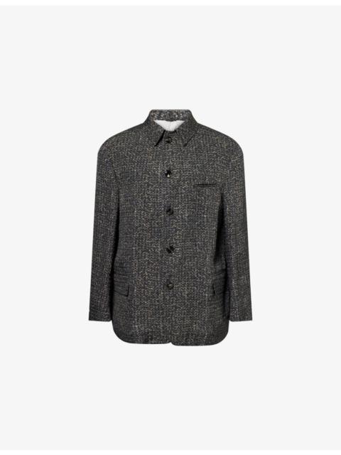 GIORGIO ARMANI Graphic-Print Single-Breasted Woven Blazer Jacket