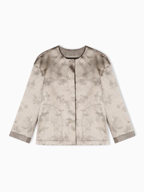 EMPORIO ARMANI ASV CAMO FLOWER JACQUARD FABRIC JACKET