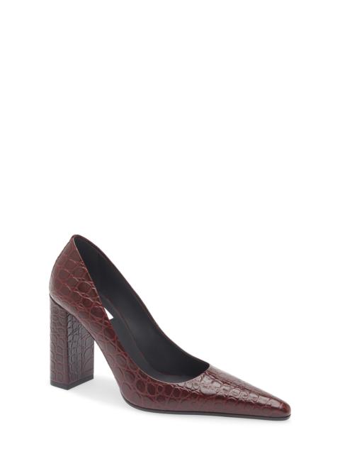 Alaïa Alaïa Show Pointed Toe Lizard Embossed Pump in Rouge Grenat at Nordstrom