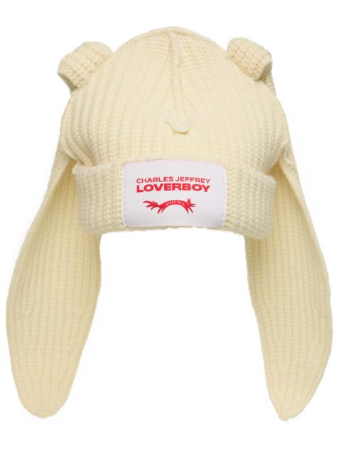 CHARLES JEFFREY LOVERBOY KNITTED BEANIE WITH A PATCH