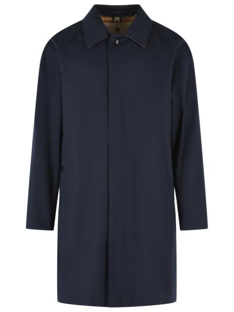 Burberry Burberry Camden Blue Cotton Midi Trench Coat
