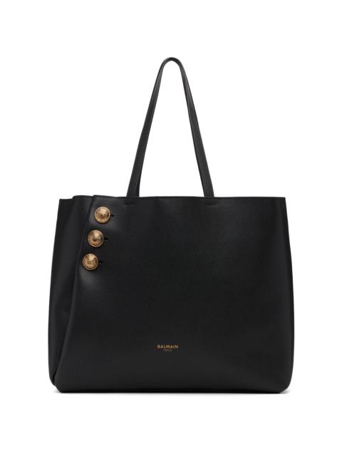 Balmain Black Emblème Shopping Tote