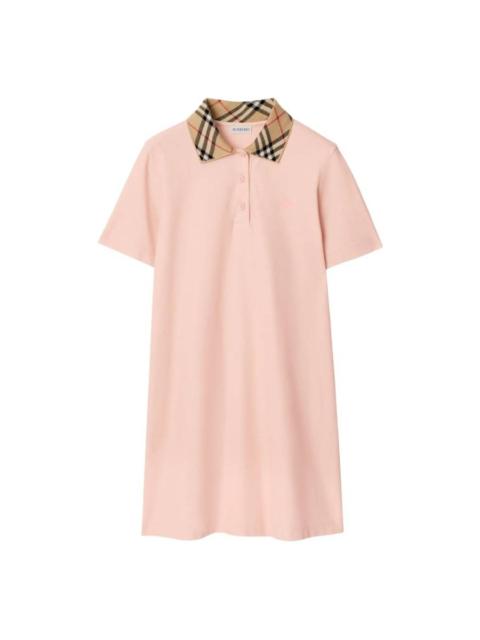 Burberry Burberry Check Collar Cotton Polo Shirt Dress