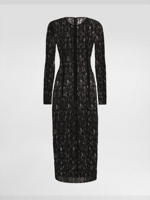 Dolce & Gabbana Calf-length floral lace dress