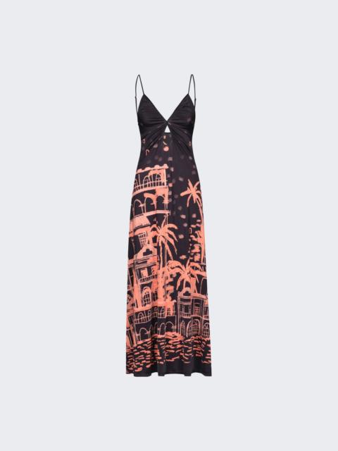 Johanna Ortiz Nuestra Tierra Dress Black And Peach