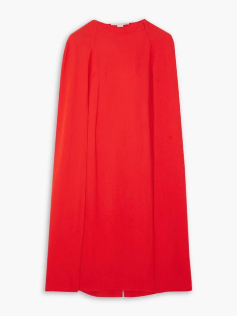 Stella McCartney Cape-effect crepe midi dress