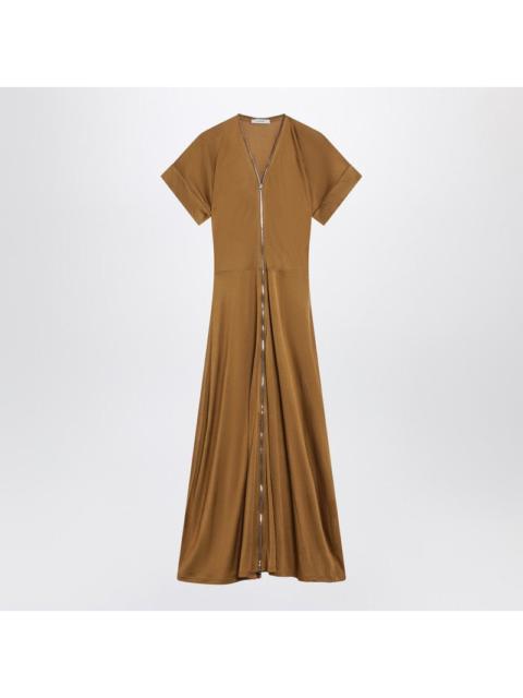 Lemaire Lemaire Cinnamon-Brown Zip-Up Dress In Cotton-Viscose Jersey Women