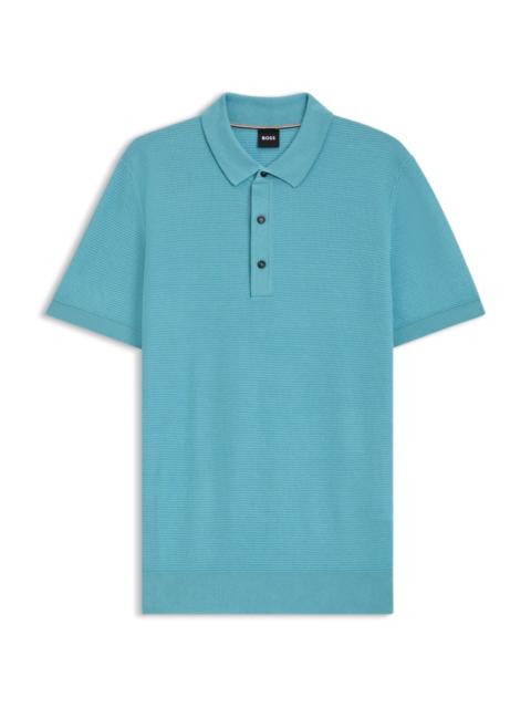 BOSS REGULAR-FIT KNIT POLO BLENDED WITH COTTON