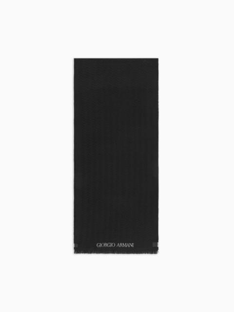 GIORGIO ARMANI JACQUARD VIRGIN-WOOL SCARF