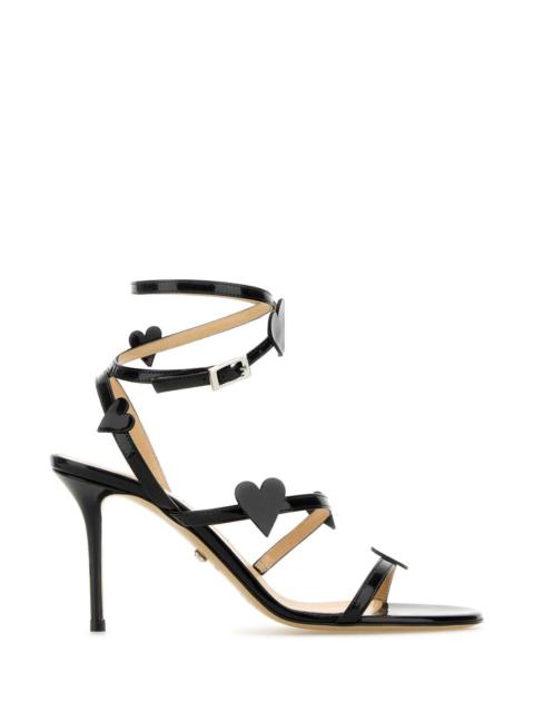 Other Designers Mach&Mach Women Black Leather Petit Coeur Sandals