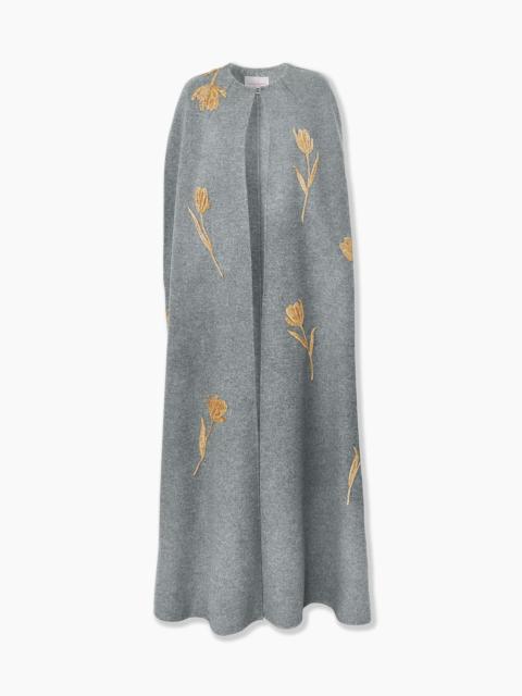 CAROLINA HERRERA Tulip-Embroidered Long Cape