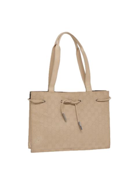 GUCCI GUCCI GG Canvas Tote Bag Beige Silver 002 002