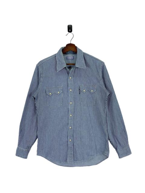 Other Designers Japanese Brand - VINTAGE BLUE BLUE JAPAN INDIGO WESTERN BUTTON OXFORD SHIRT