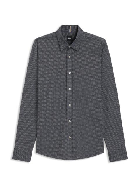 BOSS EXTRA-SLIM-FIT SHIRT IN COTTON JACQUARD