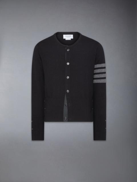 Thom Browne CASHMERE CLASSIC CREW NECK 4-BAR CARDIGAN