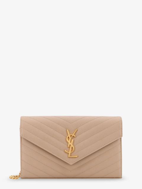 SAINT LAURENT Saint Laurent Leather Crossbody Bag With Metal Cassandre Logo