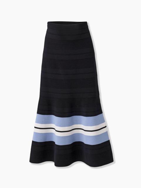 CAROLINA HERRERA Striped Knit Trumpet Skirt