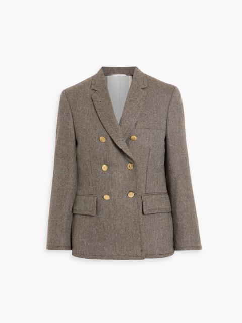 Thom Browne Double-breasted herringbone wool-tweed blazer