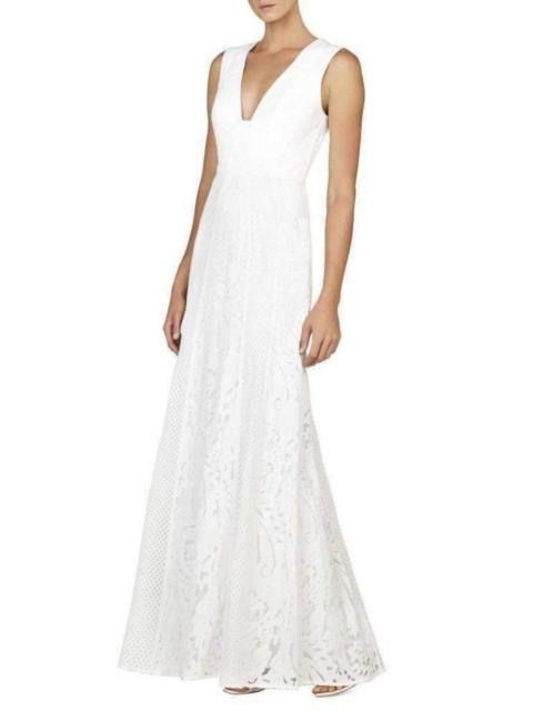 Other Designers Elisia Sleeveless Lace Blocked Gown Dress
