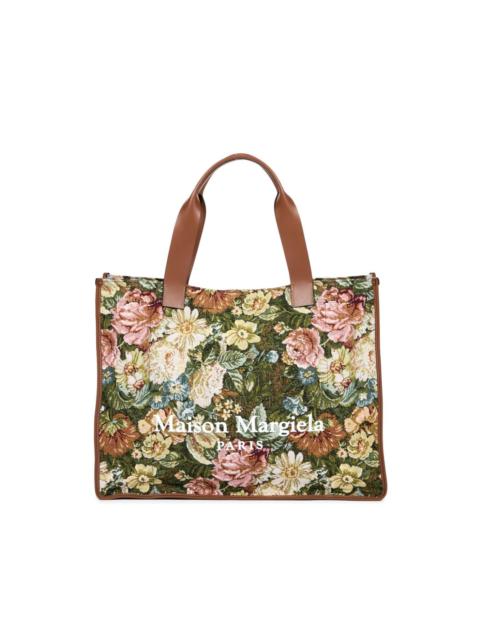 large floral-print tote bag