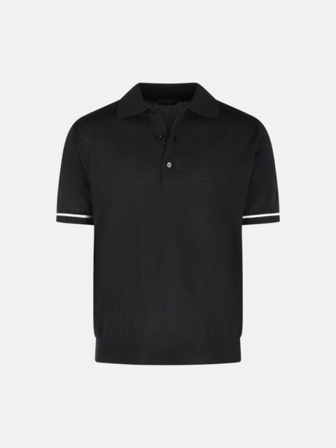 TOM FORD CASHMERE AND BLACK SILK POLO SHIRT