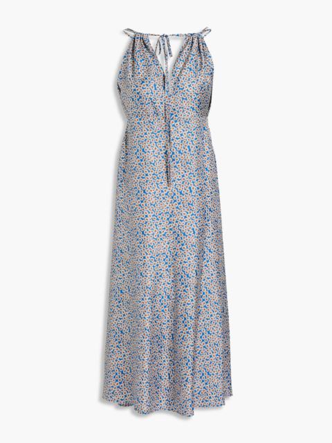 Victoria Beckham Floral-print silk-twill midi dress