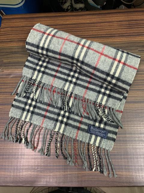 Burberry Vintage Burberry Nova Check Wool Scarf Muffler grey color