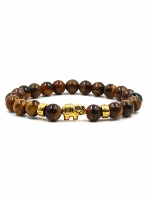 Other Designers Bracelet - Gold Elephant Tiger's Eye