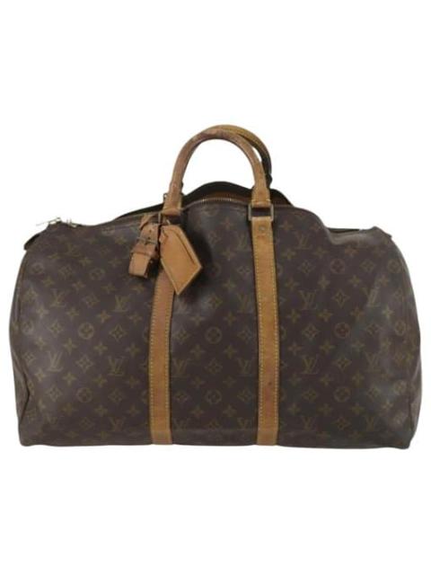 Louis Vuitton Keepall leather travel bag