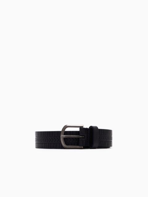 GIORGIO ARMANI EMBELLISHED LEATHER BELT