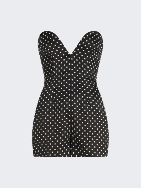 Jean Paul Gaultier Satin Polka-dot Bustier Jumpsuit Black