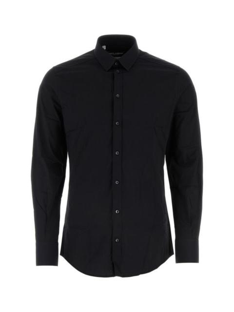 Dolce & Gabbana Man Black Stretch Poplin Shirt