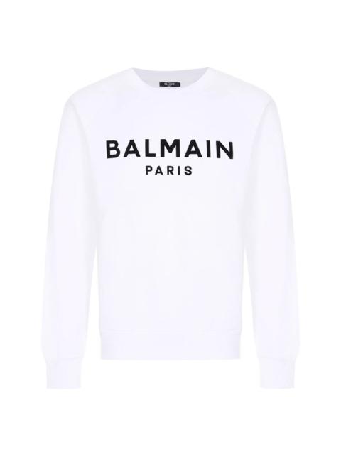 Balmain Balmain Flock Logo Print Sweatshirt, Size Medium