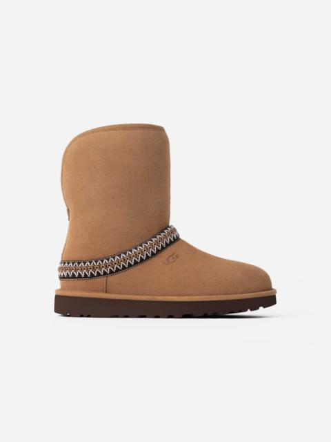 UGG ® Women's Classic Short Crescent Suede/Polyester/Recycled Materials/Sheepskin Classic Boots in Chest