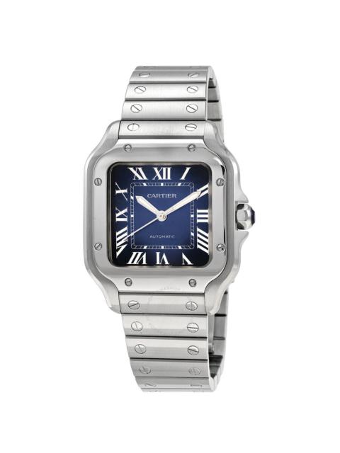 Pre-owned Cartier Santos De Cartier Medium Model Automatic Blue Dial Men's Watch WSSA0063