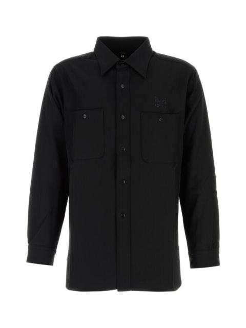 Black twill oversize shirt