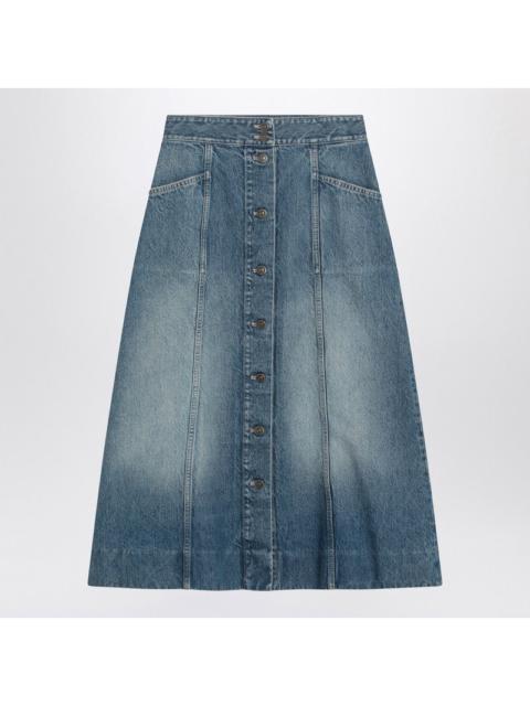 Valentino Washed Denim Midi Skirt Women