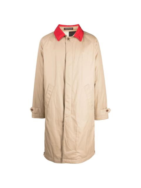 x Fragment contrasting-collar cotton raincoat